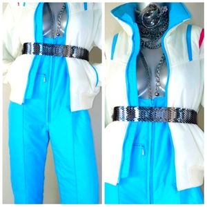 90S VinTage Two-Piece Color Block RETRO SnowSuit